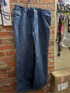 J. Jill Dark Blue Denim Boot Cut Jeans stretch 14 authentic fit below waist